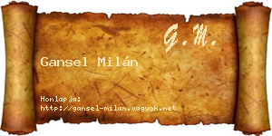Gansel Milán névjegykártya